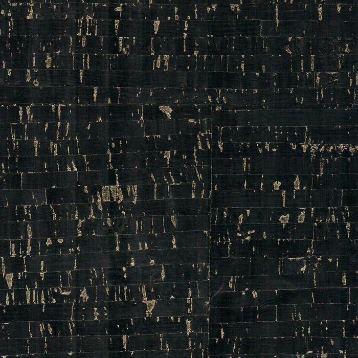 1/2 Yard Cut: Rustic Natural Black Gold Flecked Cork Fabric