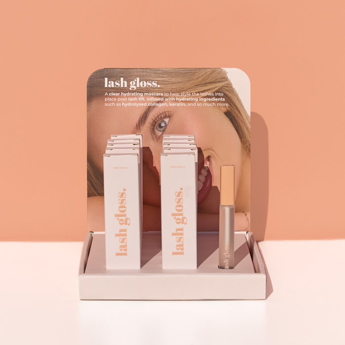 Bella Beauty Pro - Lash Gloss Retail Starter Pack (11 Serums + Retail Stand)