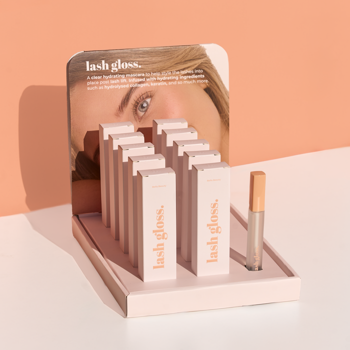 Bella Beauty Pro - Lash Gloss Retail Starter Pack (11 Serums + Retail Stand)