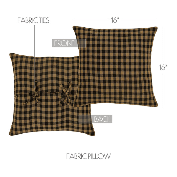 Black Check 16" Pillow-Lange General Store