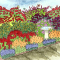 Butterfly & Hummingbird Pre-Planned Garden|Butterfly and Hummingbird Pre-Planned Garden Illustration