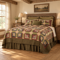 Cabin Patch Quilt in a new farmhouse bedroom