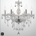 Clear Chandelier Living Room Crystal Ceiling Lamp LED 6 lights