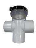 Diverter 2" S, Scalloped - Black for precise water flow control in pools and spas.