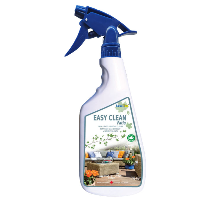 Easy Clean Patio cleaner spray bottle designed for outdoor furniture and surfaces by Aqua-Tek Inc.