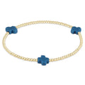 Enewton signature cross gold pattern 2mm bead bracelet cobalt BSCGP2COB