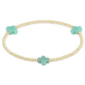 Enewton signature cross gold pattern 2mm bead bracelet mint BSCGP2MIN