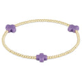 Enewton signature cross gold pattern 2mm bead bracelet purple BSCGP2PU