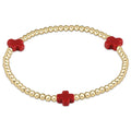 Enewton signature cross gold pattern 3mm bead bracelet red BSCGP3R