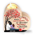 Every Love Story Is Beautiful But Ours Is My Favorite - Personalized Heart Shaped Candle Holder, Gift For Valentine