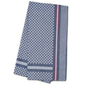 Extra Large Side Towel Black Check with Red Stripe 5 pack shown on white silo background.