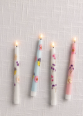 Flower Flameless Taper Candles- Four Colors To Choose - Pine & Moss