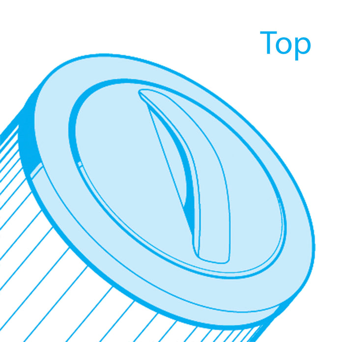 Top view of the Filter For Jacuzzi J-200 - 2540-381 showing closed top and handle design.