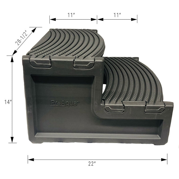 Hot Tub Steps, 2 Treads - Gray