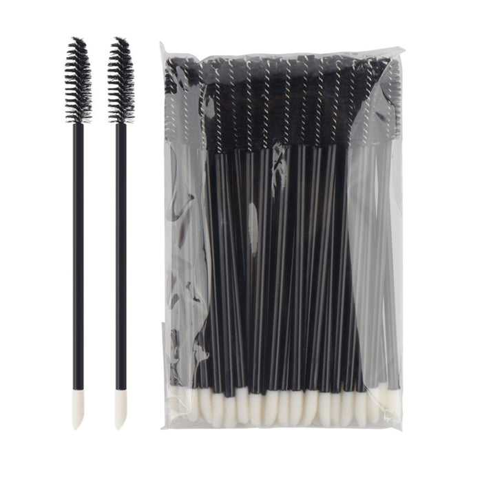Mascara & Lip Wand Duo Brushes (50 Pack) - Black