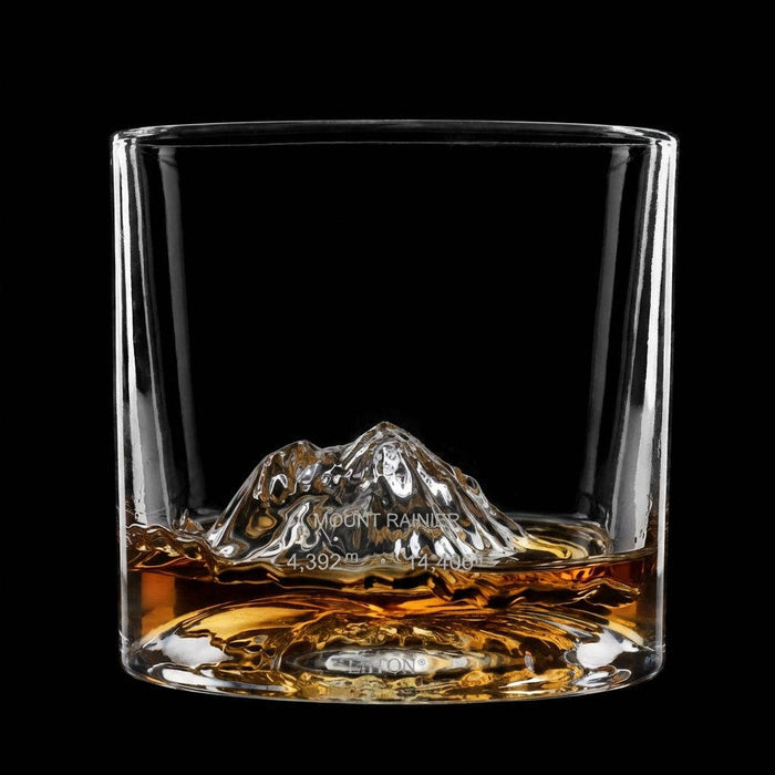 Mount Rainier Crystal Whiskey Glass — Set of 2 - Pine & Moss