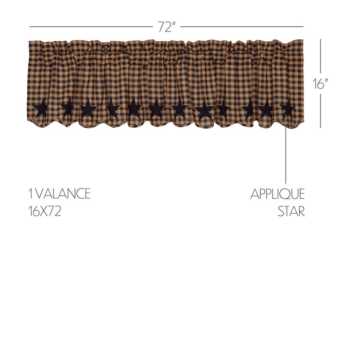 Navy Star Valance