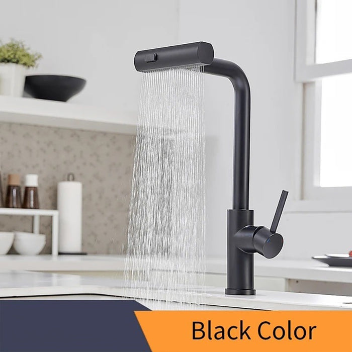 Nickel 304 Stainless Steel Pull-out Kitchen Faucet Waterfall Hot And Cold Mixed
