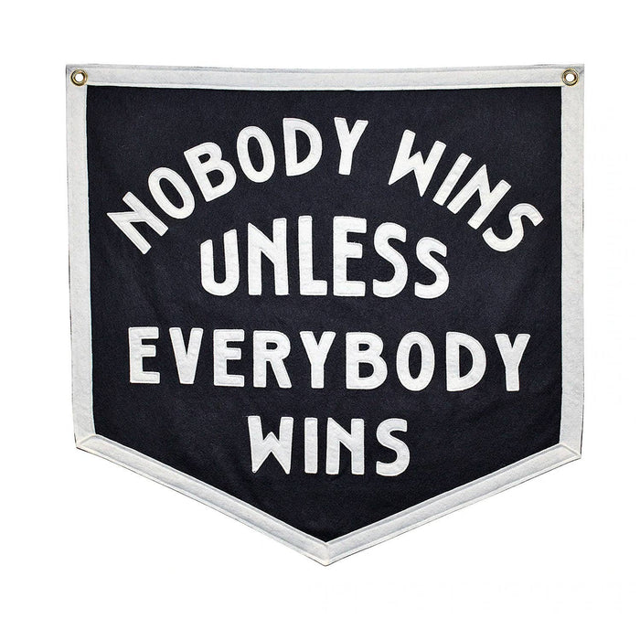 Oxford Pennant Camp Flag "Nobody Wins Unless Everybody Wins"