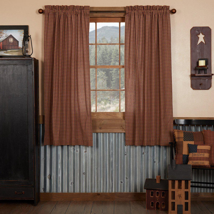 Patriotic Patch Short Panel Curtains-Lange General Store