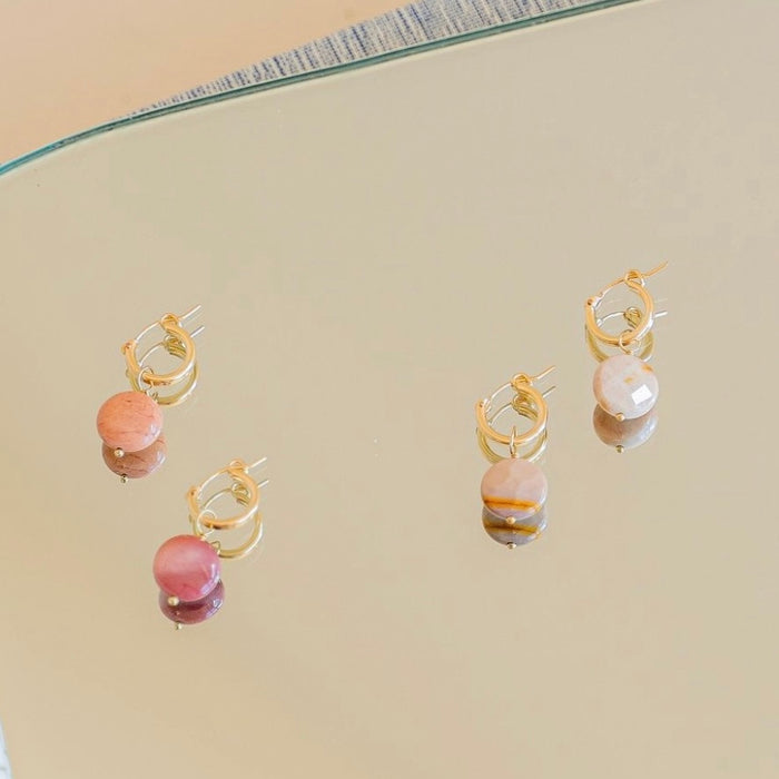 Protextor Parrish Moukaite and Gold Hoop Earrings