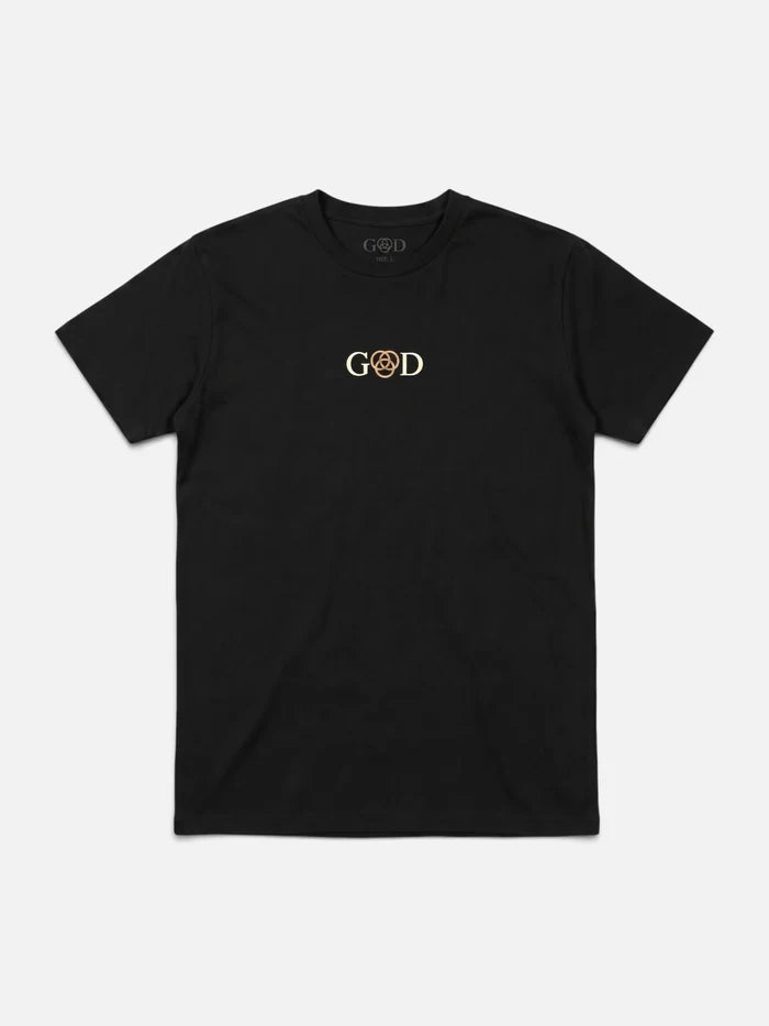 Remera Good God Bordada Oversize Negro