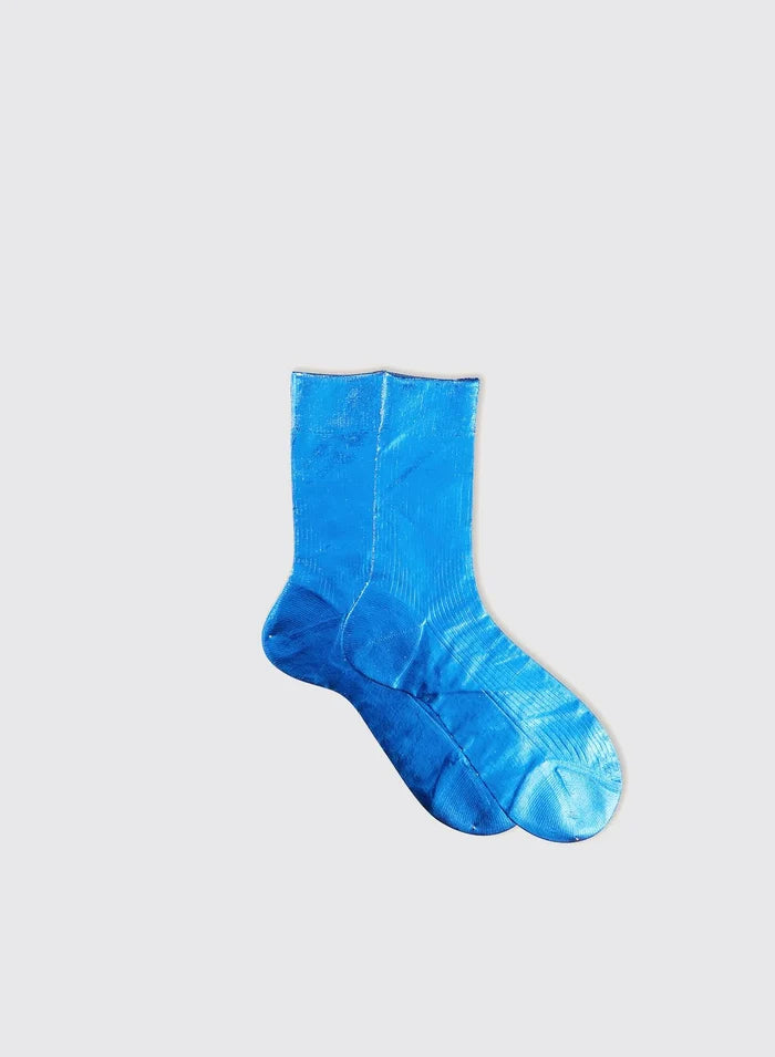 Ribbed Laminated Sock - Cielo