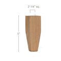 Shaker Tall Tapered Square Bun Foot, 2 1/4"sq. x 5"h Carved Bun feet White River Hardwoods