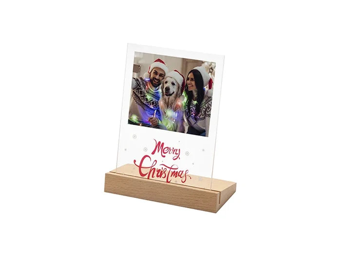Sublimation Blanks Retangular Glass Photo Frame w/ White Patch (Merry Christmas, 12.7*17.8cm)
