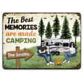 The Best Memories Are Made Camping - Personalized Metal Sign, Gift For Camping Lover
