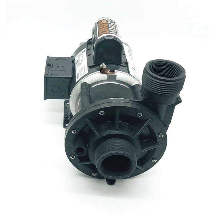 Waterway Iron Might 115V Circ Pump front view showcasing robust design and connections for hot tub circulation.