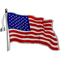 Waving U.S. Flag Clear Decal Stickers and Decals BP-0129