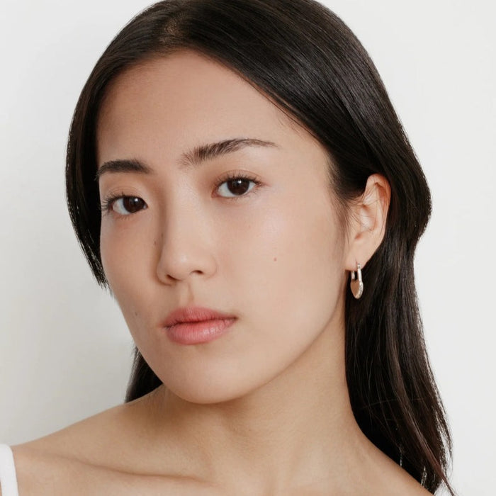 Model Wearing Wolf Circus Silver Mona Earrings